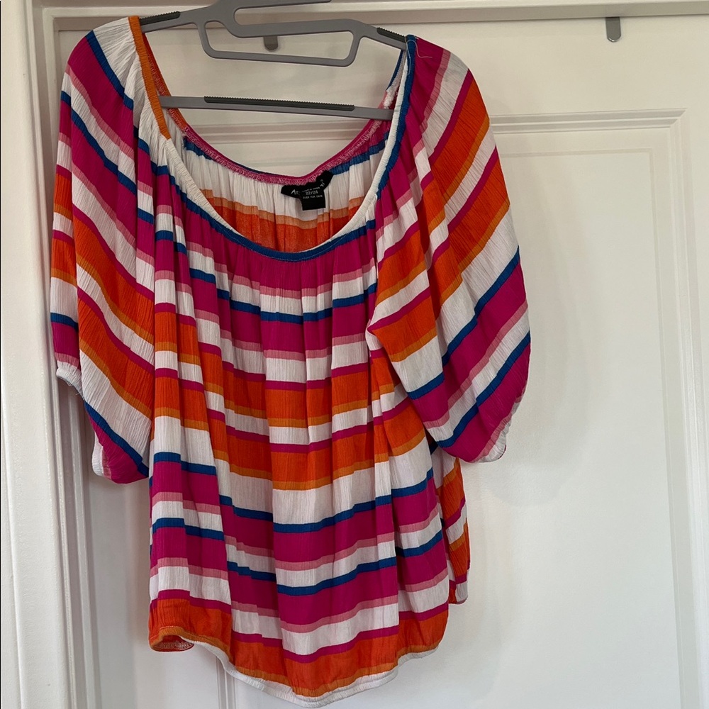 Ashley Stewart Vibrant Striped Blouse